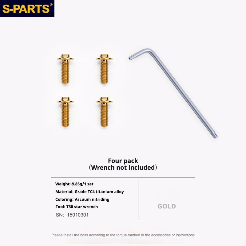 S-PARTS Titanium Umbrella-Head Bolt Set for ARAI RAPIDE-NEO Helmet | M6 Screws with T30 Wrench | 6 Colors Available
