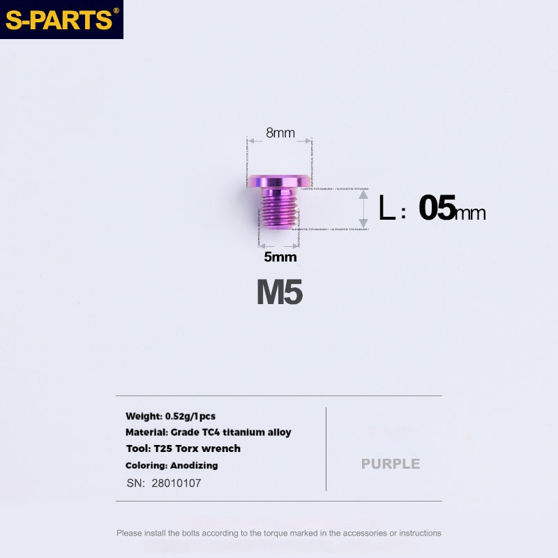 S-PARTS Titanium Alloy Oil Port Screws Shimano Sram TRP Mountain Brake Levers Shimano Road Shift Levers