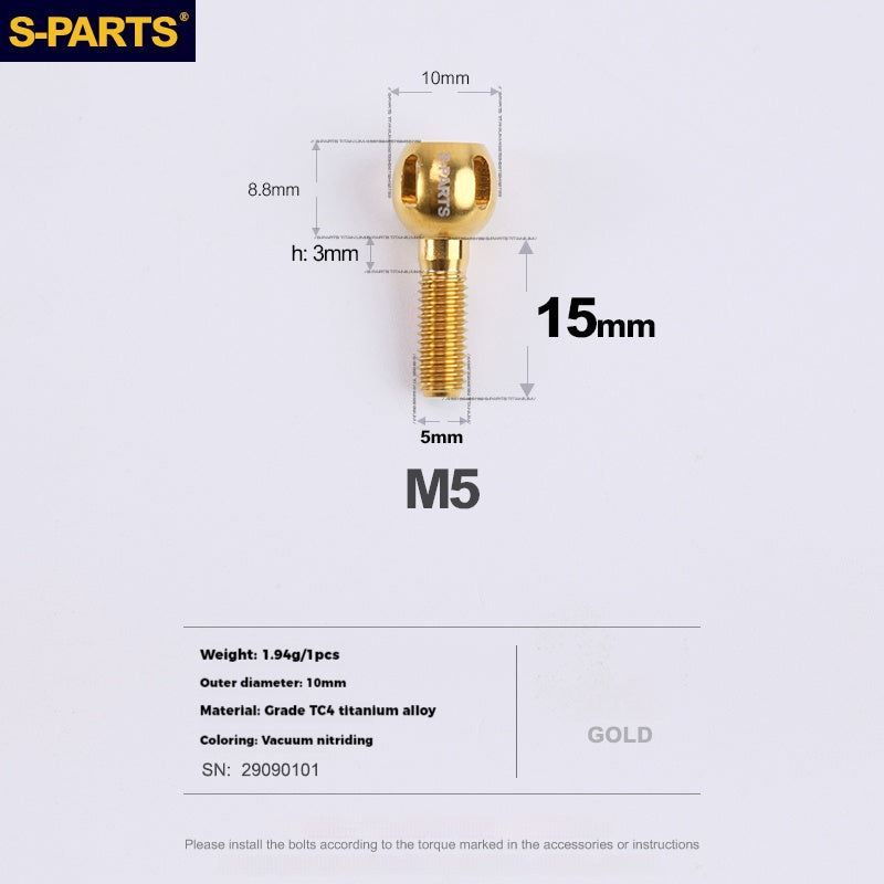 S-PARTS Bicycle Shifter Cable Titanium Adjustment Knob