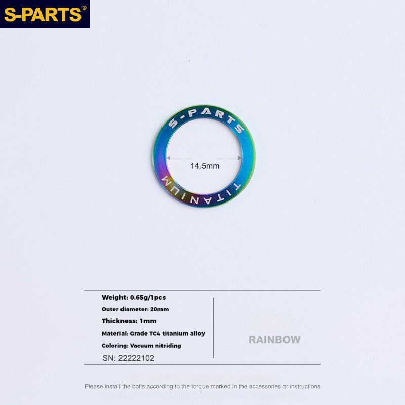 S-Parts Titanium Pedal Washers | Compatible with Shimano Dura-Ace, Ultegra, 105, Look Keo, Wahoo Speedplay, Garmin Vector 3, Rally, and Favero Assioma