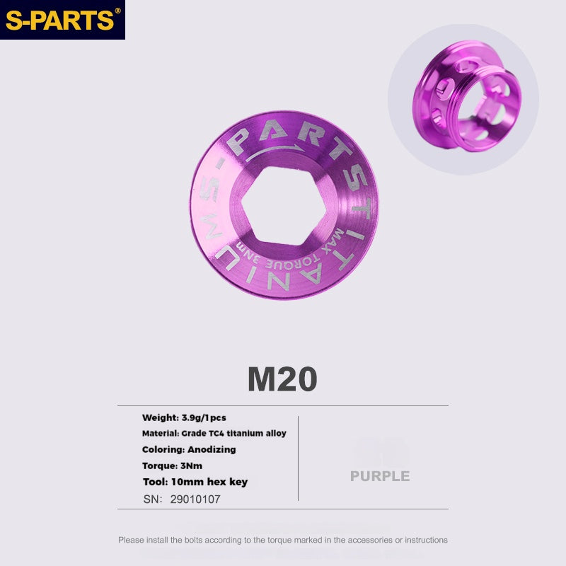S-PARTS Titanium Alloy Crank Bolts and Covers for Shimano Series