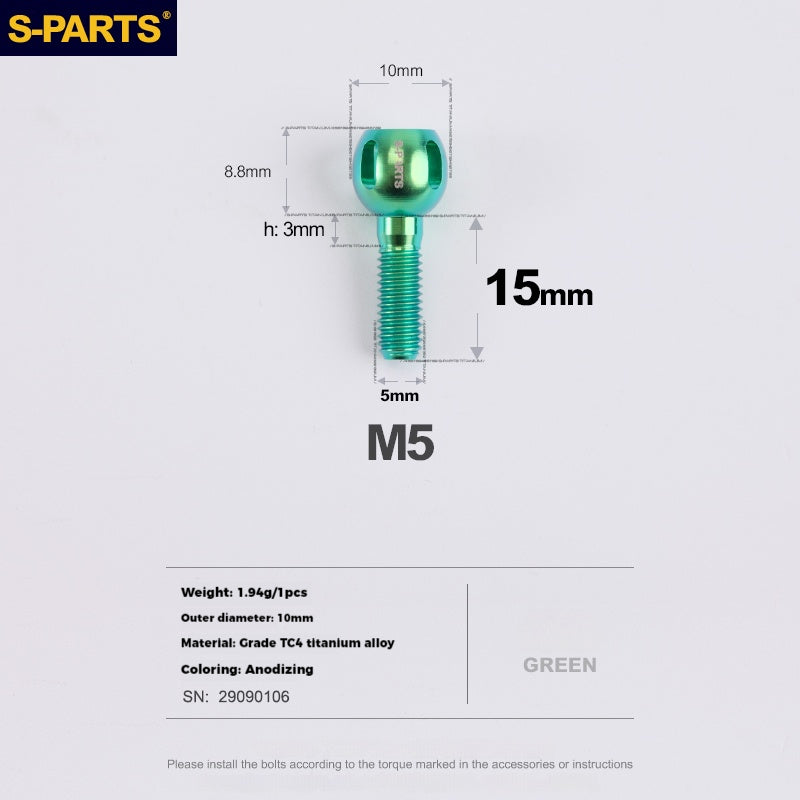 S-PARTS Bicycle Shifter Cable Titanium Adjustment Knob