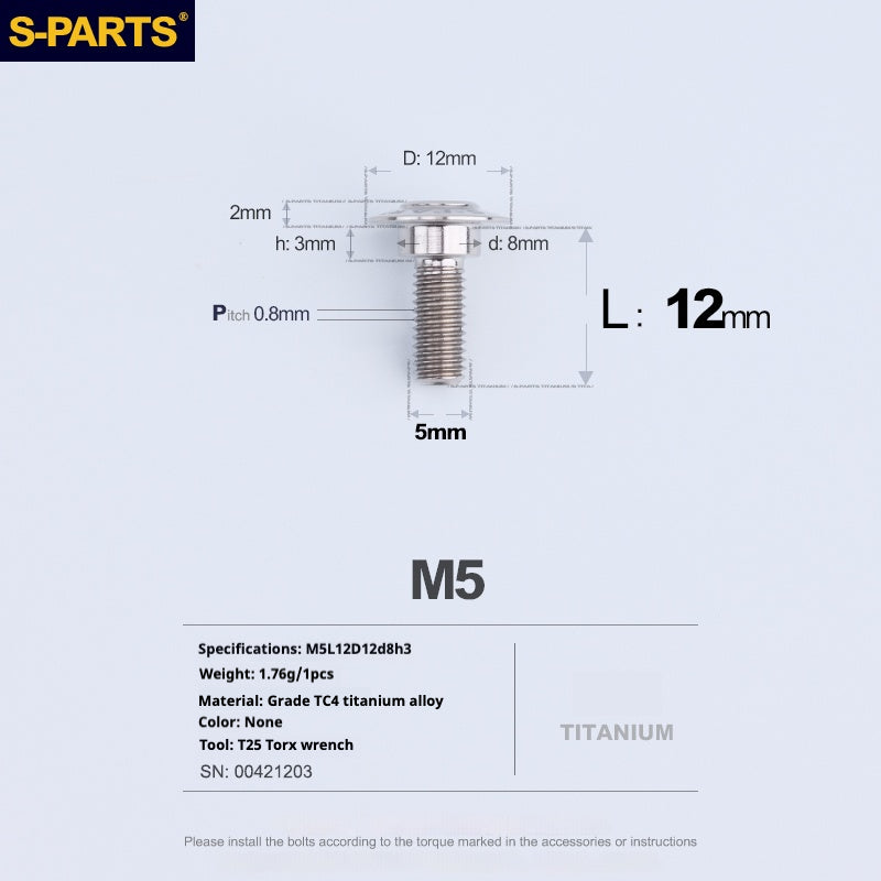 SPARTS A3 Paraguas Cabeza Escalón Serie M5 Color Titanio Tornillos de Titanio Motocicleta Auto