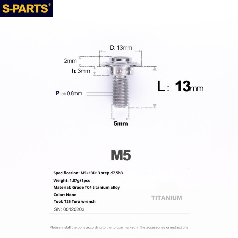 SPARTS A3 Paraguas Cabeza Escalón Serie M5 Color Titanio Tornillos de Titanio Motocicleta Auto