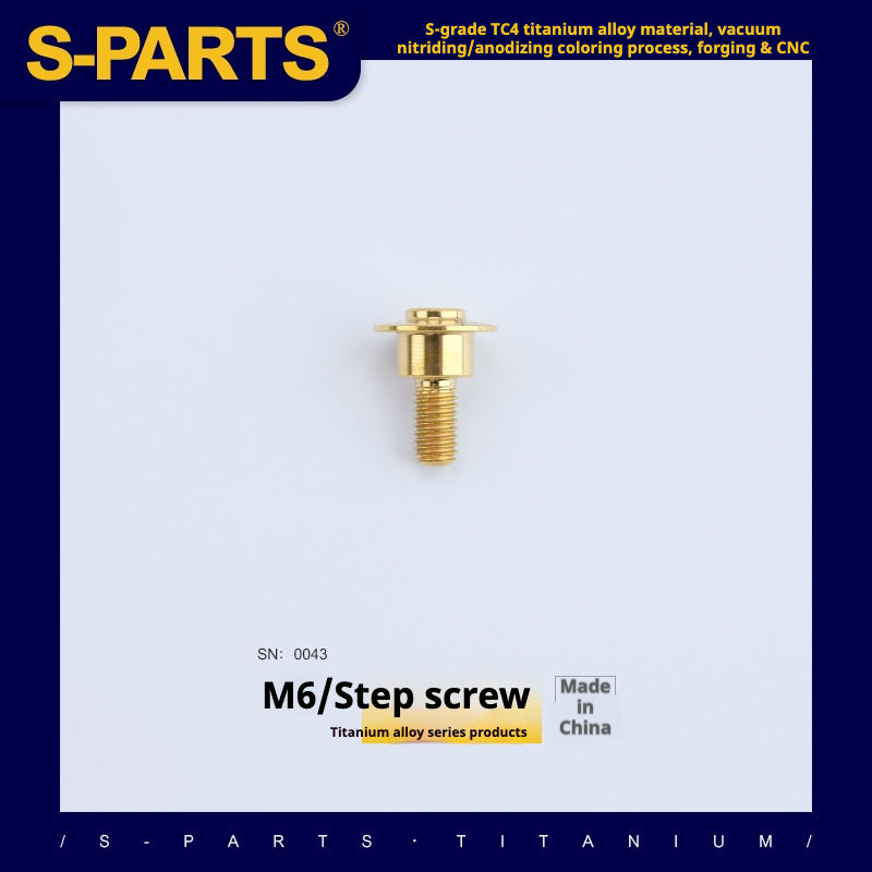 SPARTS A3 Umbrella Head Step Series M6 Golden Titanium Screws Motorcycle Auto