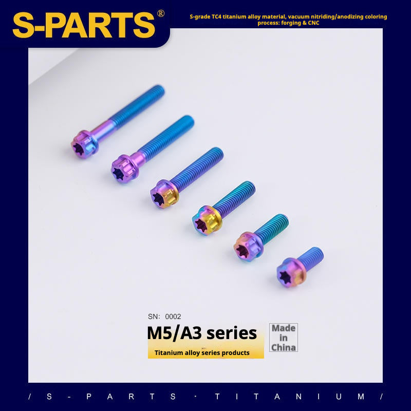 SPARTS Candy Color A3 Series M5 L06-95mm Titanium Screws Motorcycle Auto