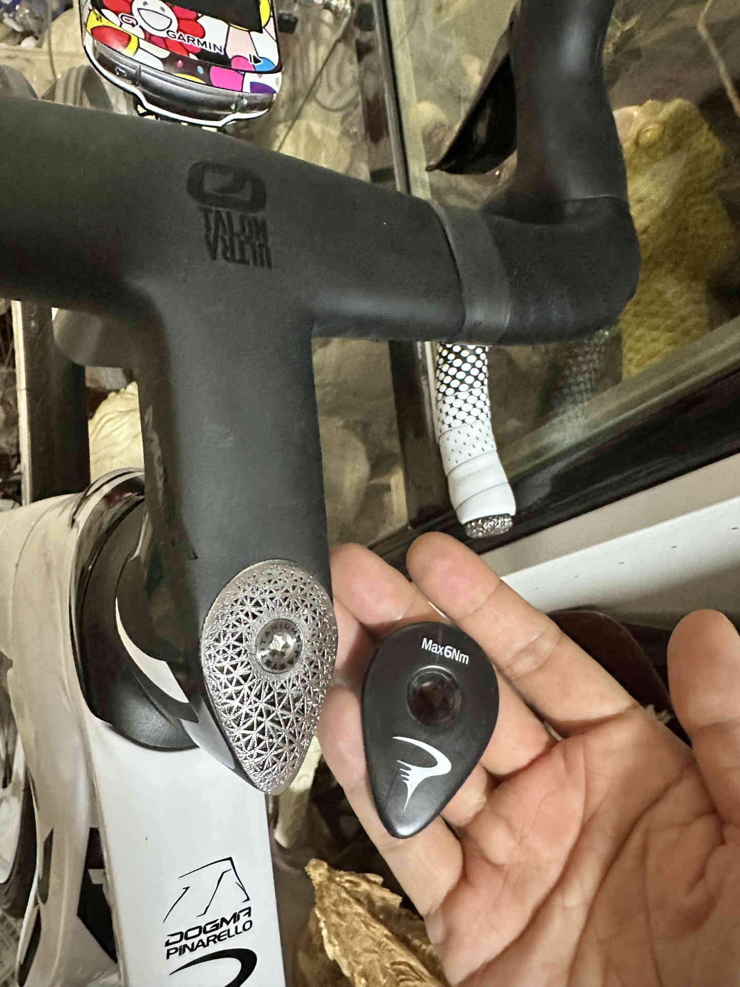 3D-printed titanium stem cap, suitable for integrated road Pinarello Most bike handlebars, 1pcs