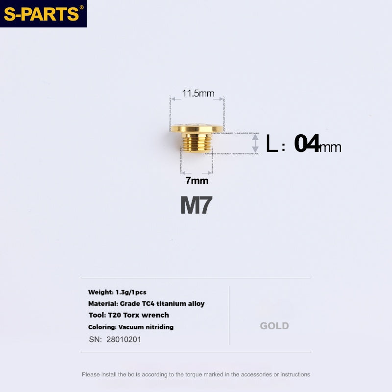 S-PARTS Titanium Alloy Oil Port Screws Shimano Sram TRP Mountain Brake Levers Shimano Road Shift Levers