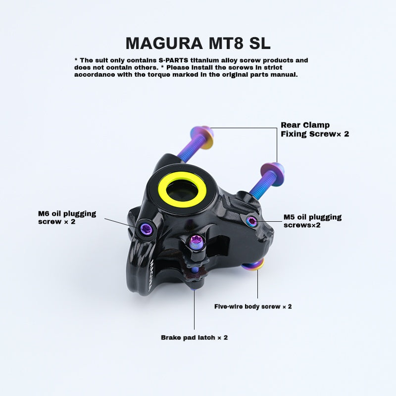 S-PARTS Titanium Alloy Disc Brake Screw Set for MAGURA MT8 SL FM