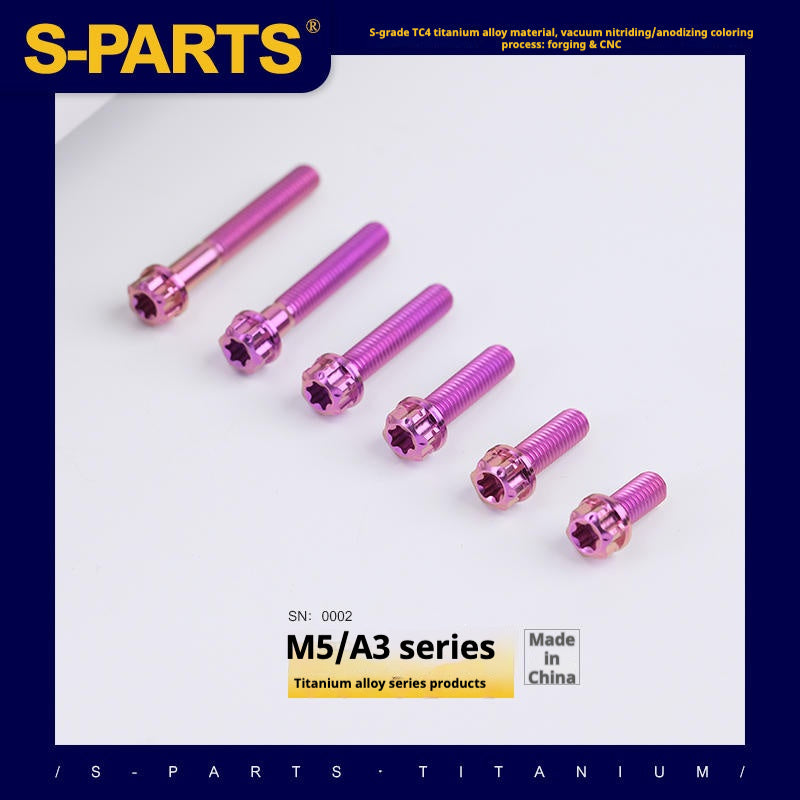 SPARTS Purple A3 Series M5 L06-110mm Titanium Screws Motorcycle Auto