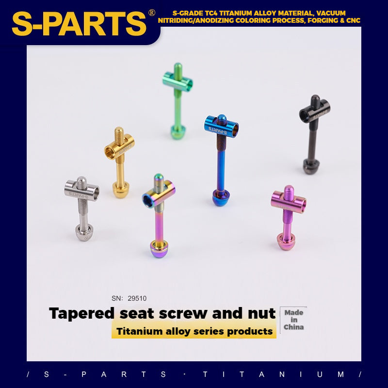S-PARTS M5 x 30/35/40/47mm Titanium Bolts & Barrel Nut & Washer Screw For Bicycle Seat Post