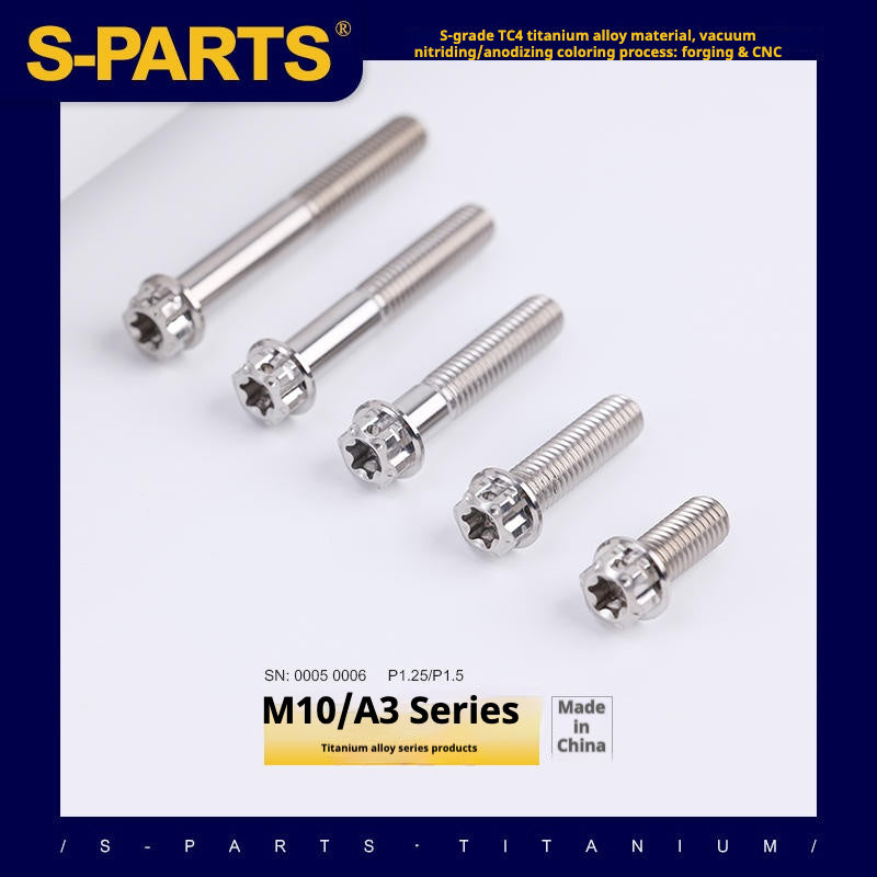 SPARTS Titanium Color A3 Series M10 L12-120mm Titanium Screws Motorcycle Auto