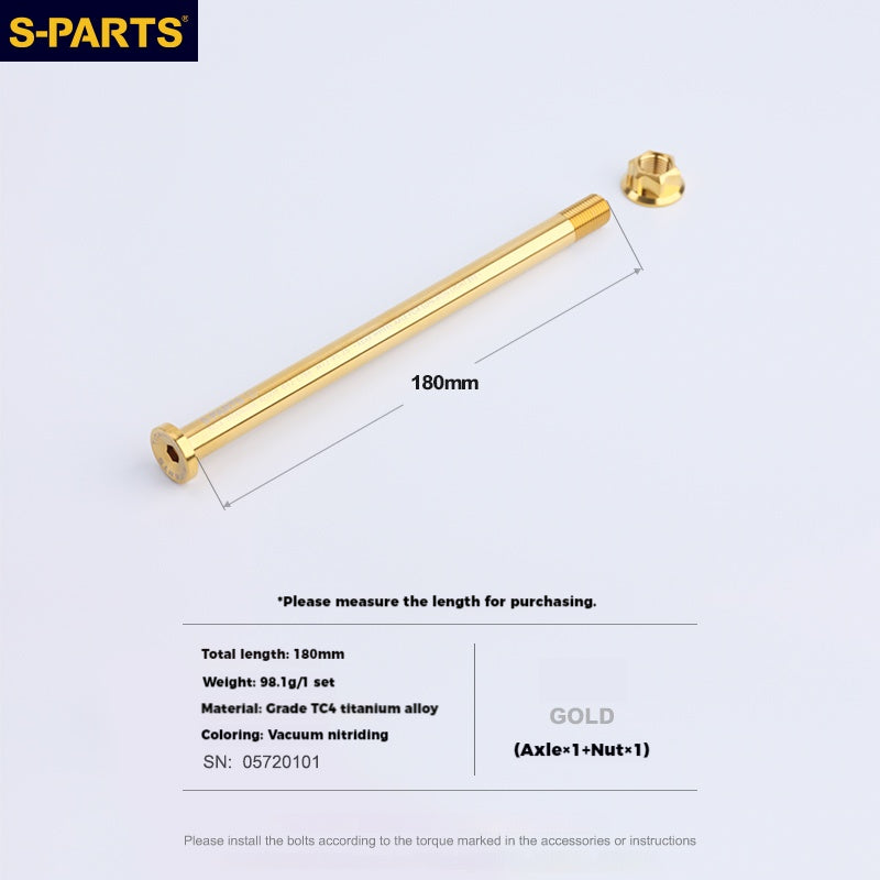Eje de rueda trasera de aleación de titanio S-PARTS Sur-Ron Light Bee y tuerca correspondiente