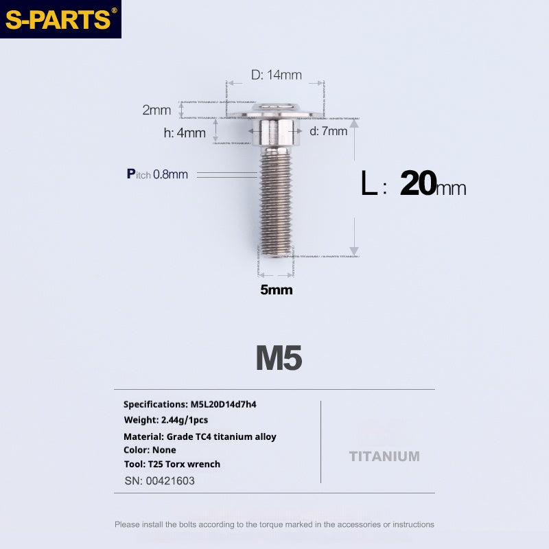 SPARTS A3 Paraguas Cabeza Escalón Serie M5 Color Titanio Tornillos de Titanio Motocicleta Auto