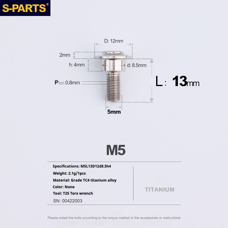 SPARTS A3 Paraguas Cabeza Escalón Serie M5 Color Titanio Tornillos de Titanio Motocicleta Auto