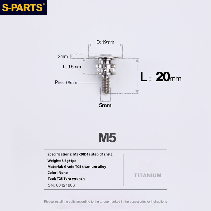SPARTS A3 Paraguas Cabeza Escalón Serie M5 Color Titanio Tornillos de Titanio Motocicleta Auto