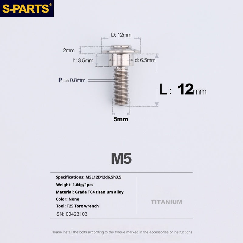 SPARTS A3 Paraguas Cabeza Escalón Serie M5 Color Titanio Tornillos de Titanio Motocicleta Auto