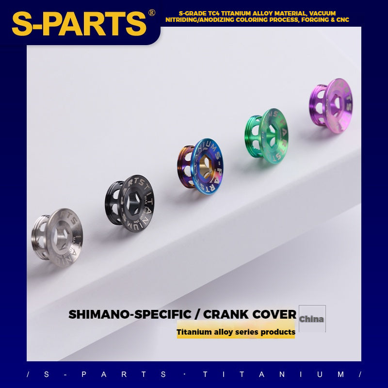S-PARTS Titanium Alloy Crank Bolts and Covers for Shimano Series