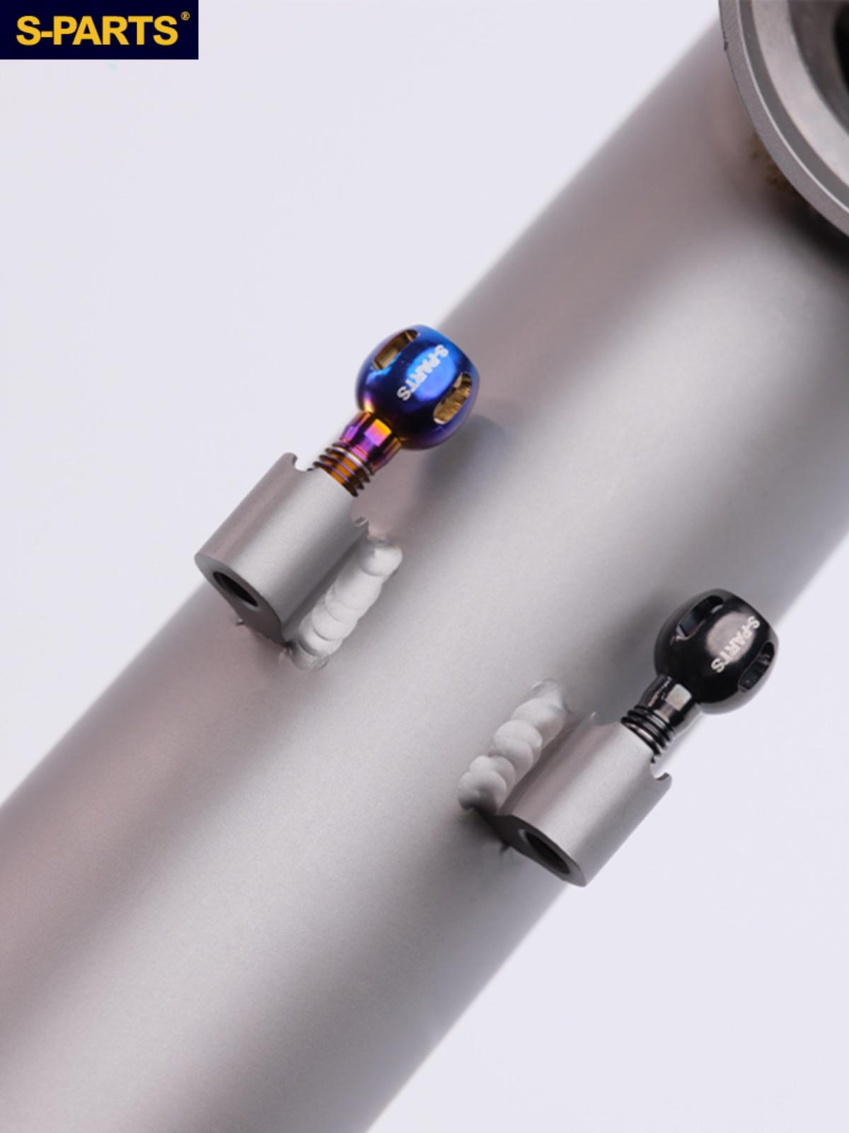 S-PARTS Bicycle Shifter Cable Titanium Adjustment Knob