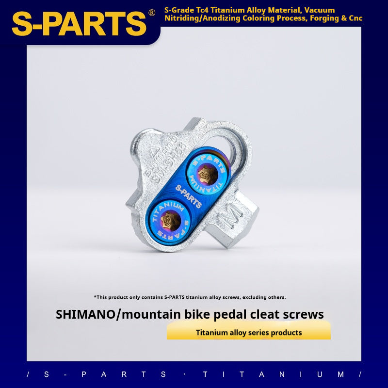 S-PARTS Titanium Alloy Mountain Bike Cleat Screws - Compatible with SHIMANO