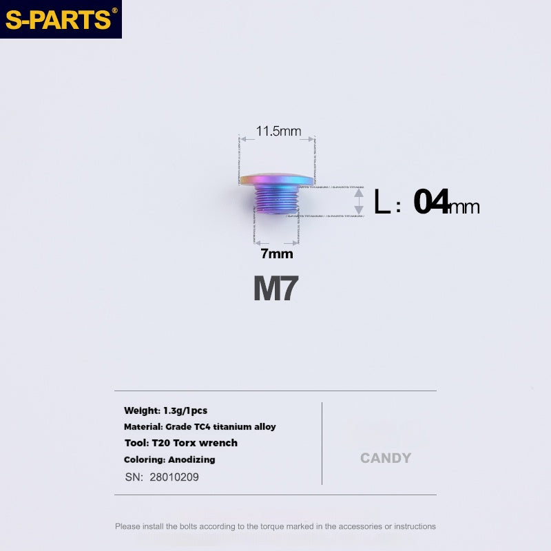 S-PARTS Titanium Alloy Oil Port Screws Shimano Sram TRP Mountain Brake Levers Shimano Road Shift Levers