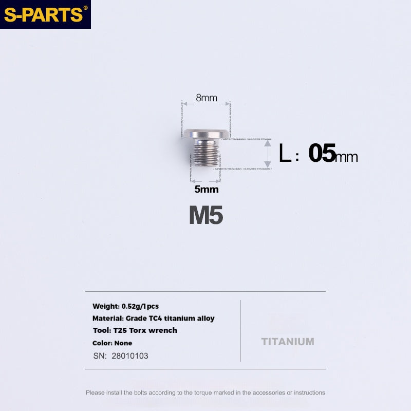 S-PARTS Titanium Alloy Oil Port Screws Shimano Sram TRP Mountain Brake Levers Shimano Road Shift Levers
