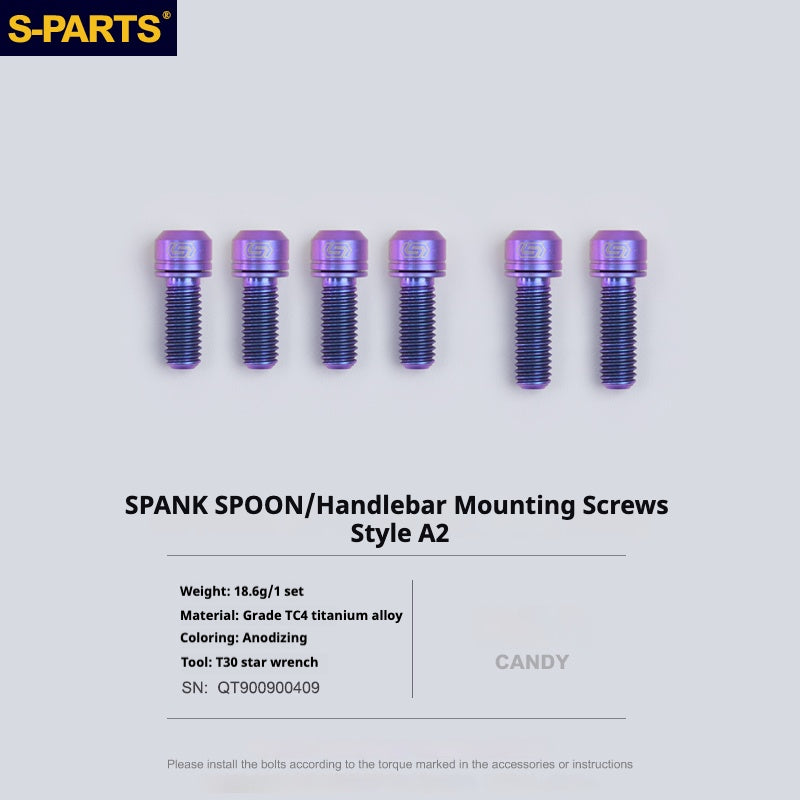 S-PARTS Titanium Screw DMR DEFY/SPANK SPOON /DPSBikes/Street Trial/bmx Handlebar Mounting Screws