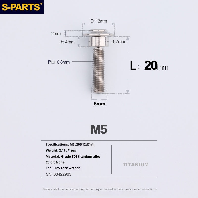 SPARTS A3 Paraguas Cabeza Escalón Serie M5 Color Titanio Tornillos de Titanio Motocicleta Auto