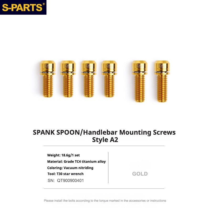 S-PARTS Titanium Screw DMR DEFY/SPANK SPOON /DPSBikes/Street Trial/bmx Handlebar Mounting Screws
