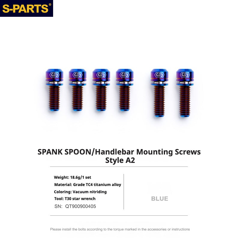 S-PARTS Titanium Screw DMR DEFY/SPANK SPOON /DPSBikes/Street Trial/bmx Handlebar Mounting Screws