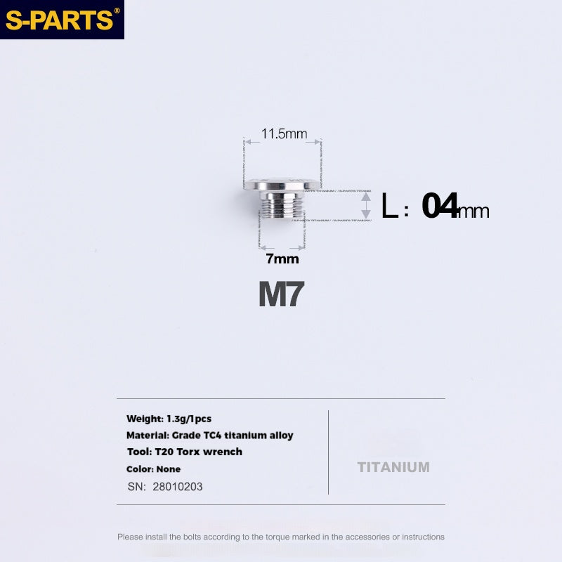S-PARTS Titanium Alloy Oil Port Screws Shimano Sram TRP Mountain Brake Levers Shimano Road Shift Levers