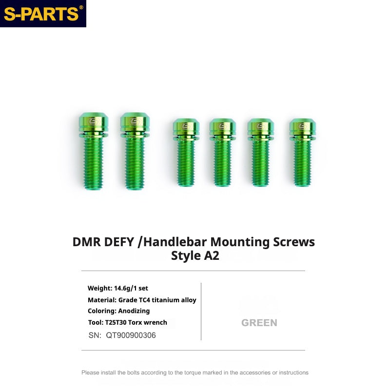 S-PARTS Titanium Screw DMR DEFY/SPANK SPOON /DPSBikes/Street Trial/bmx Handlebar Mounting Screws