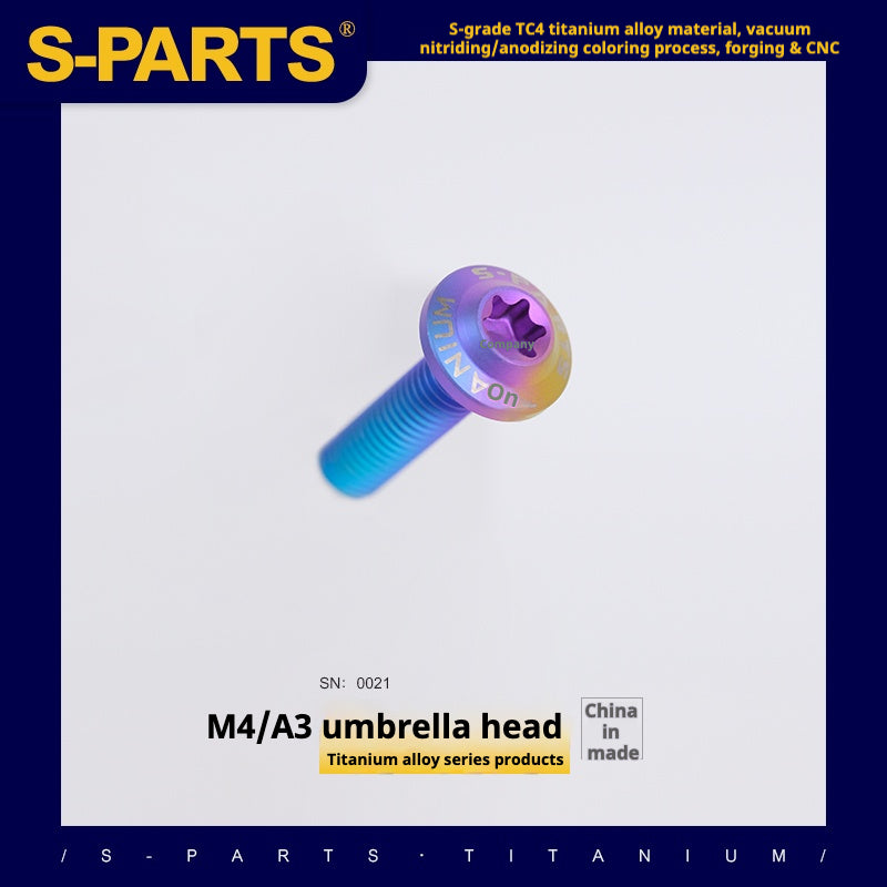 SPARTS A3 Umbrella Head Series M4 L06-35mm D8.5 Titanium Screws Motorcycle Car