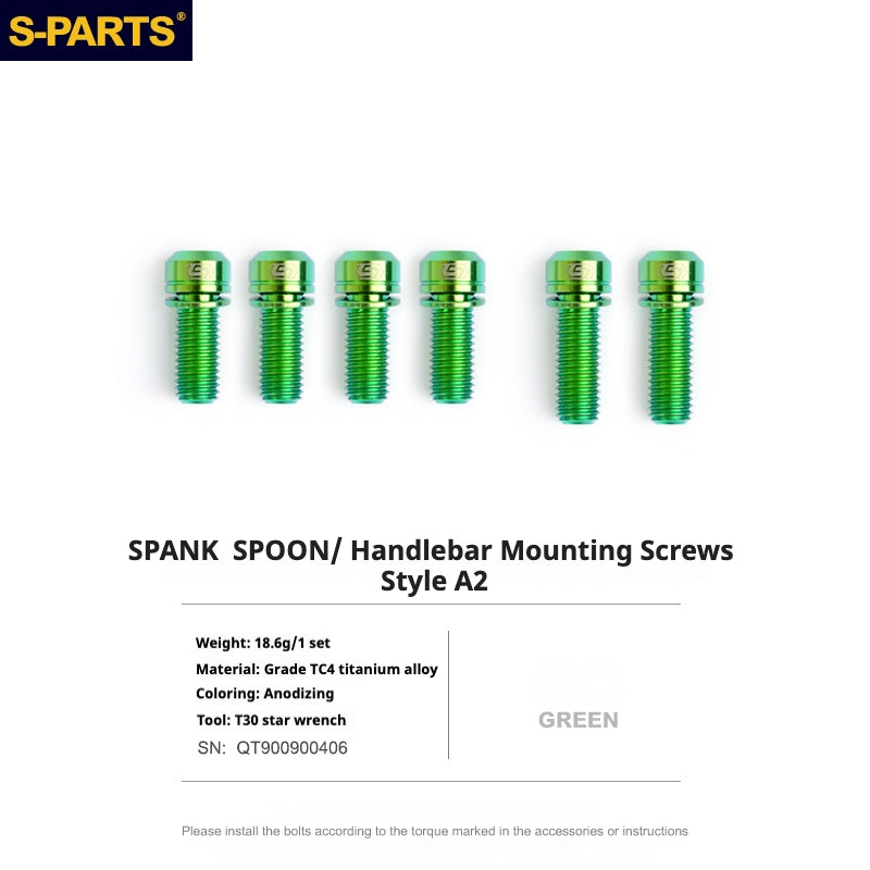 S-PARTS Titanium Screw DMR DEFY/SPANK SPOON /DPSBikes/Street Trial/bmx Handlebar Mounting Screws