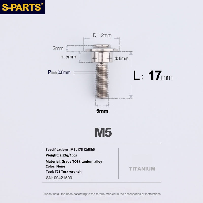 SPARTS A3 Paraguas Cabeza Escalón Serie M5 Color Titanio Tornillos de Titanio Motocicleta Auto