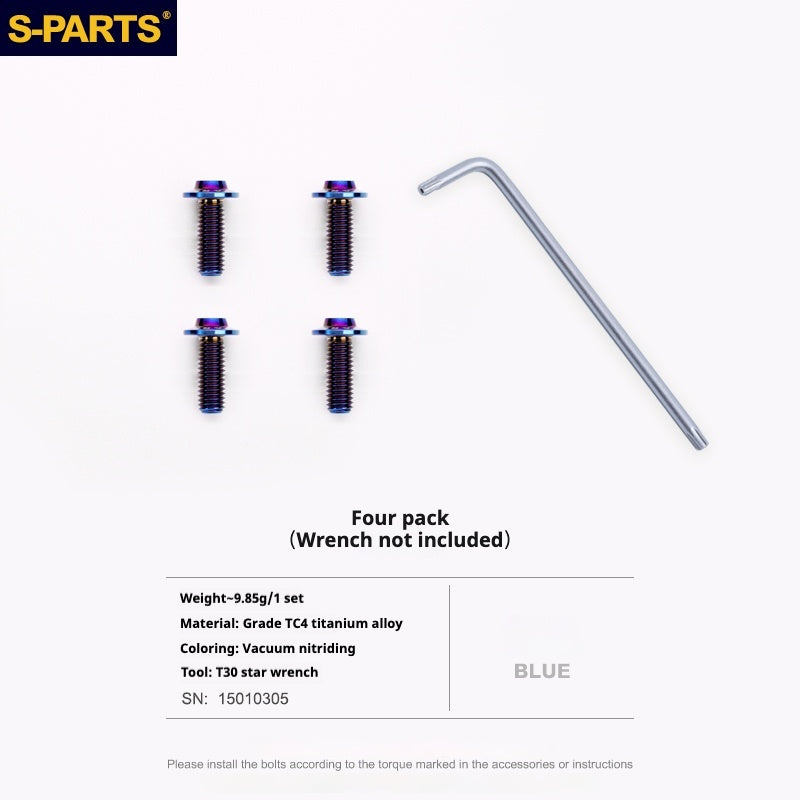 S-PARTS Titanium Umbrella-Head Bolt Set for ARAI RAPIDE-NEO Helmet | M6 Screws with T30 Wrench | 6 Colors Available