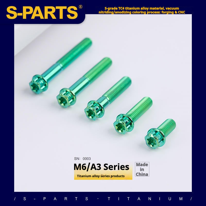 SPARTS A3 Series M6 L08-120mm Green Titanium Screws Motorcycle Auto