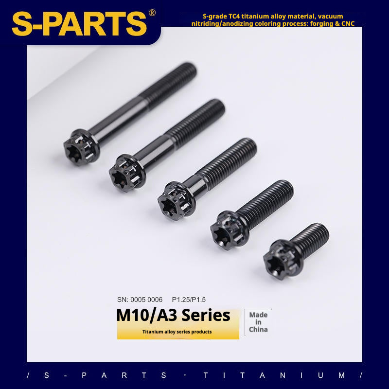 SPARTS Black A3 Series M10 L12-120mm Titanium Screws Motorcycle Auto