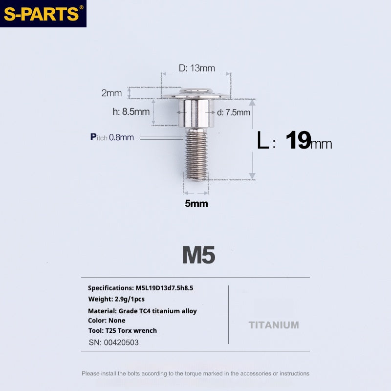 SPARTS A3 Paraguas Cabeza Escalón Serie M5 Color Titanio Tornillos de Titanio Motocicleta Auto