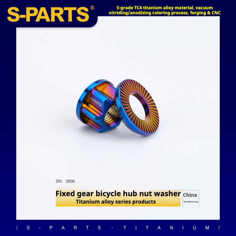 fixed gear bicycle parts S-PARTS Titanium Alloy Hub Nuts for Fixed-Gear Bikes