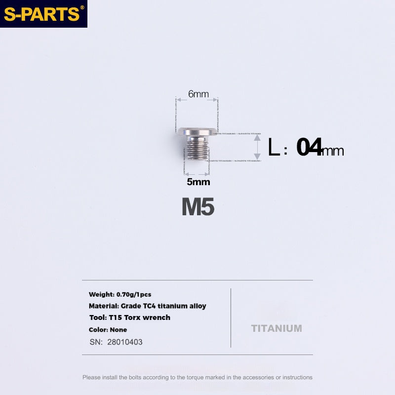 S-PARTS Titanium Alloy Oil Port Screws Shimano Sram TRP Mountain Brake Levers Shimano Road Shift Levers