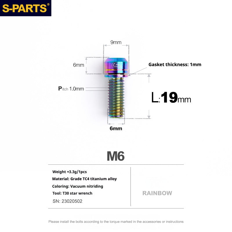 SPARTS A2 Series M6 L10-55mm Titanium Screws
