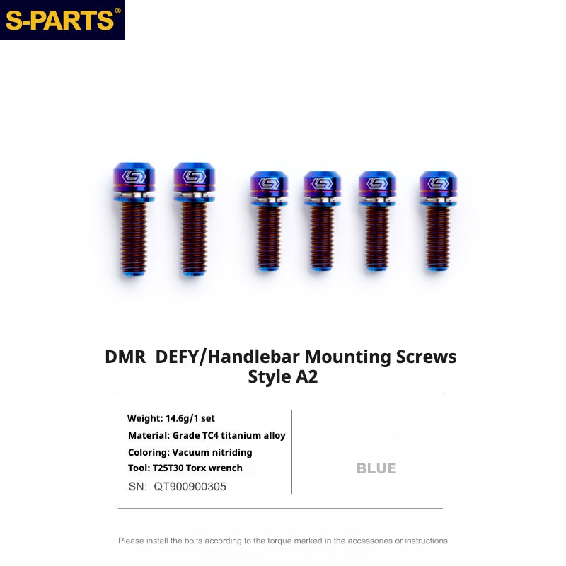 S-PARTS Titanium Screw DMR DEFY/SPANK SPOON /DPSBikes/Street Trial/bmx Handlebar Mounting Screws