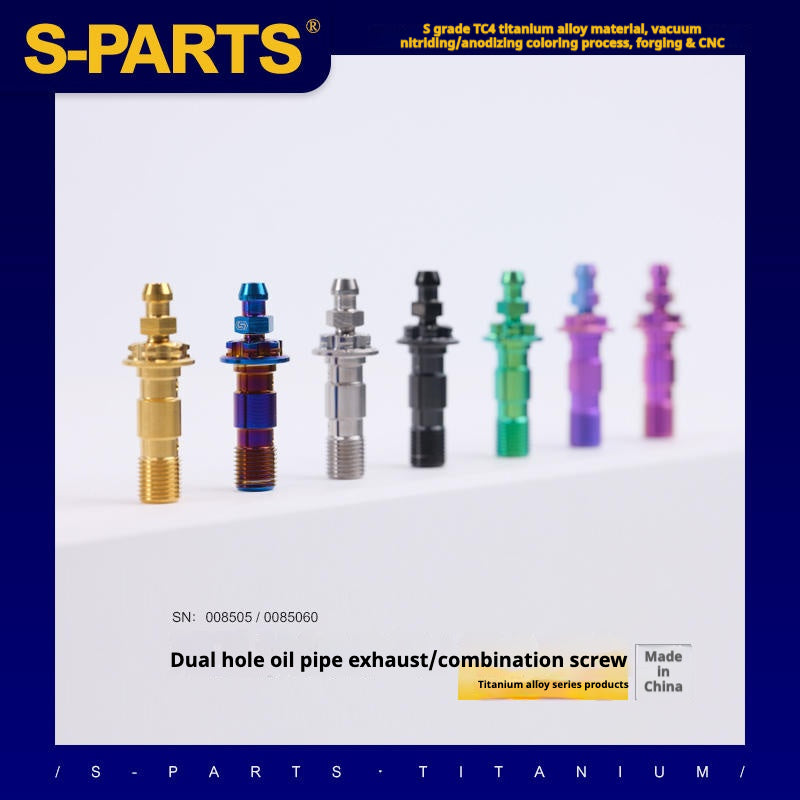 SPARTS Double Titanium Banjo Bolt M10 L29MM with Bleed Nipple Kit
