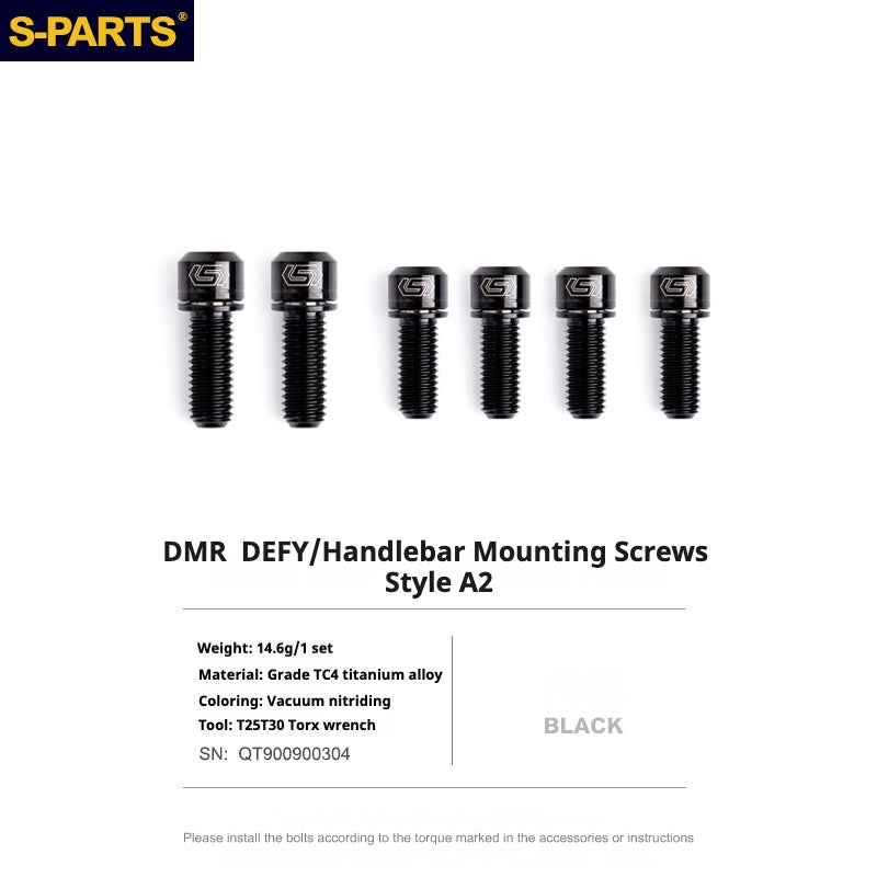 S-PARTS Titanium Screw DMR DEFY/SPANK SPOON /DPSBikes/Street Trial/bmx Handlebar Mounting Screws