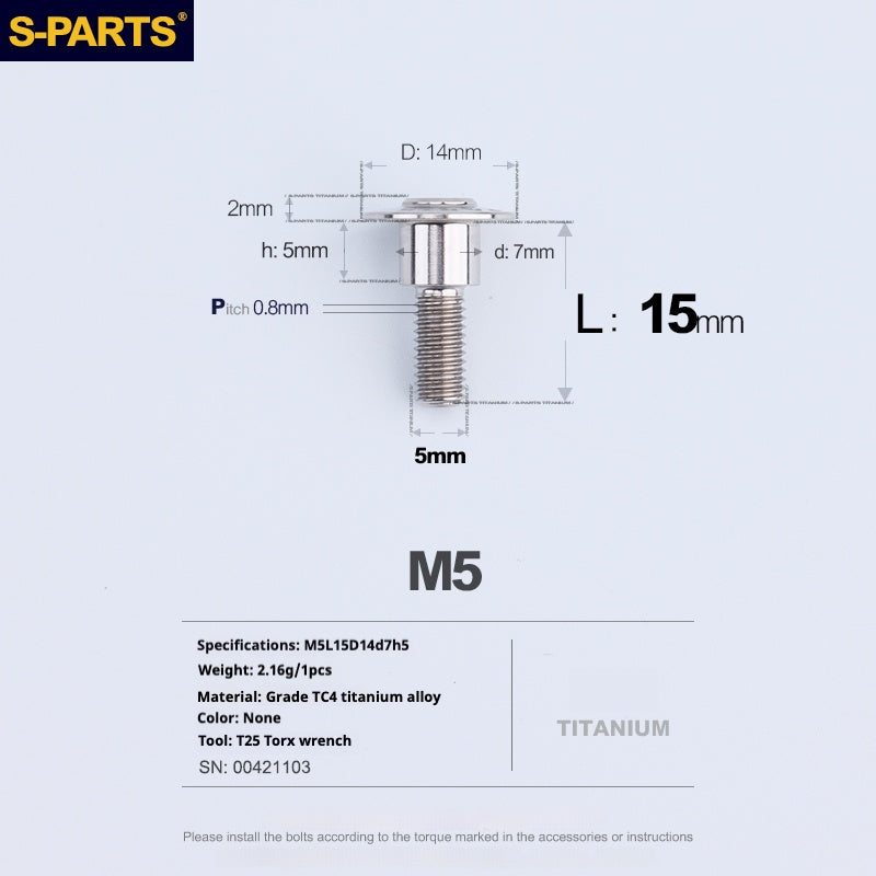 SPARTS A3 Paraguas Cabeza Escalón Serie M5 Color Titanio Tornillos de Titanio Motocicleta Auto