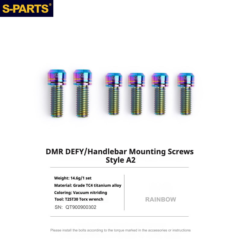 S-PARTS Titanium Screw DMR DEFY/SPANK SPOON /DPSBikes/Street Trial/bmx Handlebar Mounting Screws