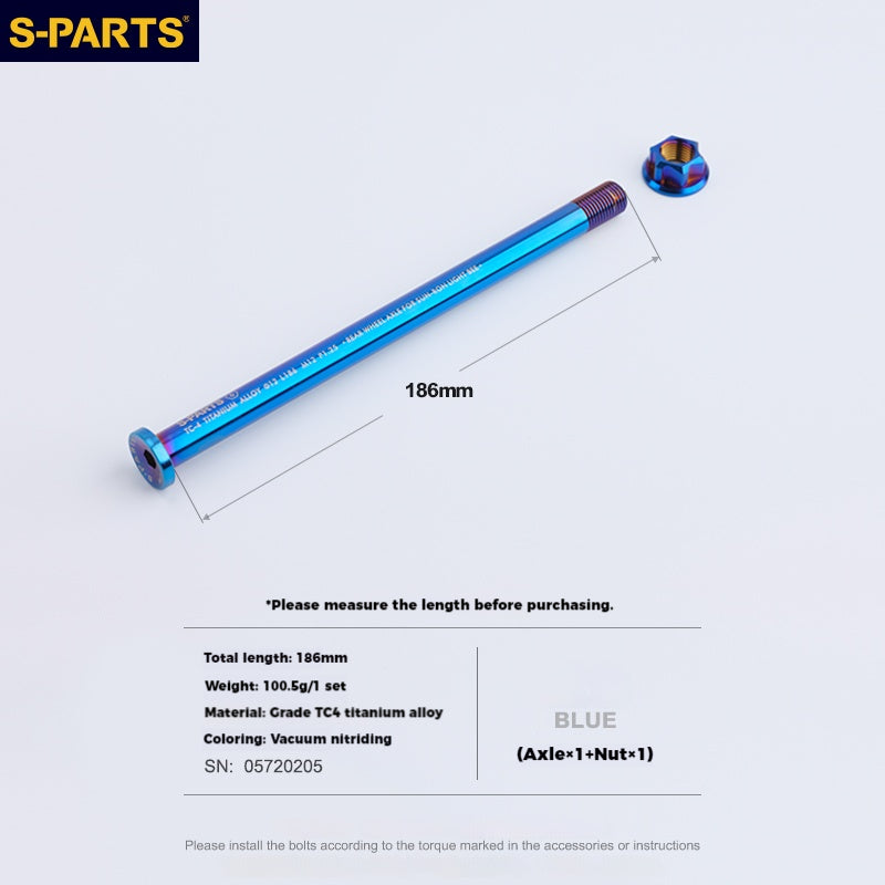 Eje de rueda trasera de aleación de titanio S-PARTS Sur-Ron Light Bee y tuerca correspondiente