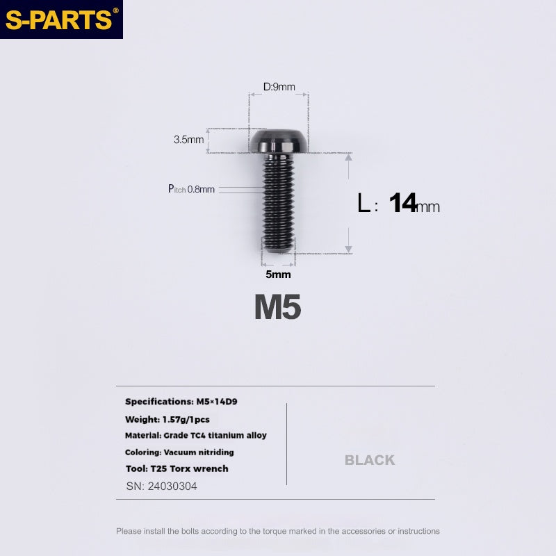 S-PARTS Titanium Alloy Direct-Mount Front Derailleur Fixing Bolt Set