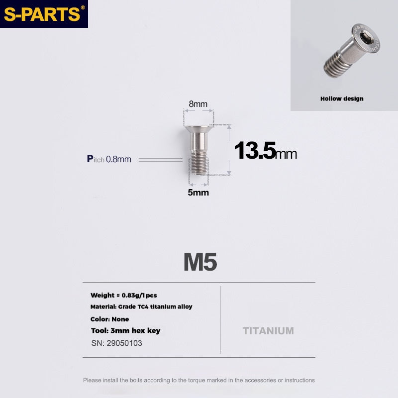 S-parts Stan titanium alloy guide wheel screws SRAM UT DA XT XTR Titanium Rear Derailleur Jockey Wheel Pulley Screw for Shimano Sram